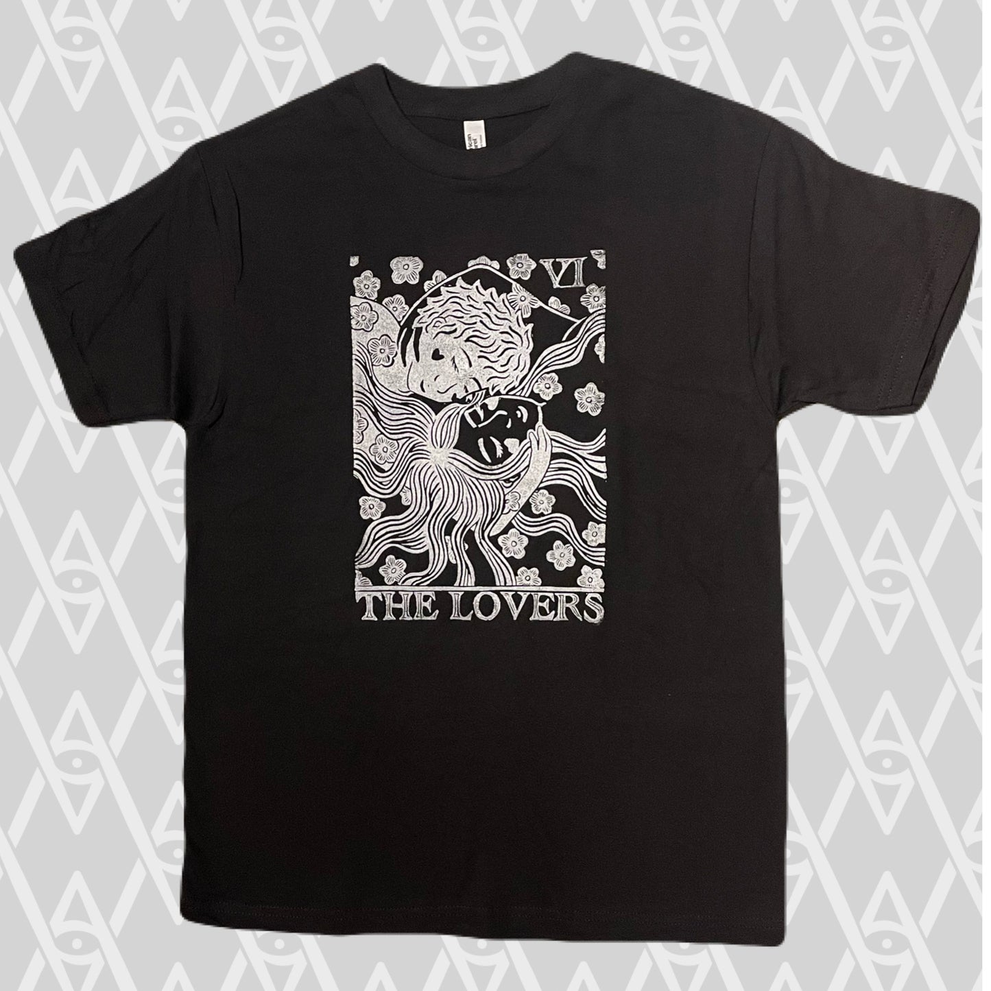 Lovers Tarot Stamped Short Sleeve Shirt