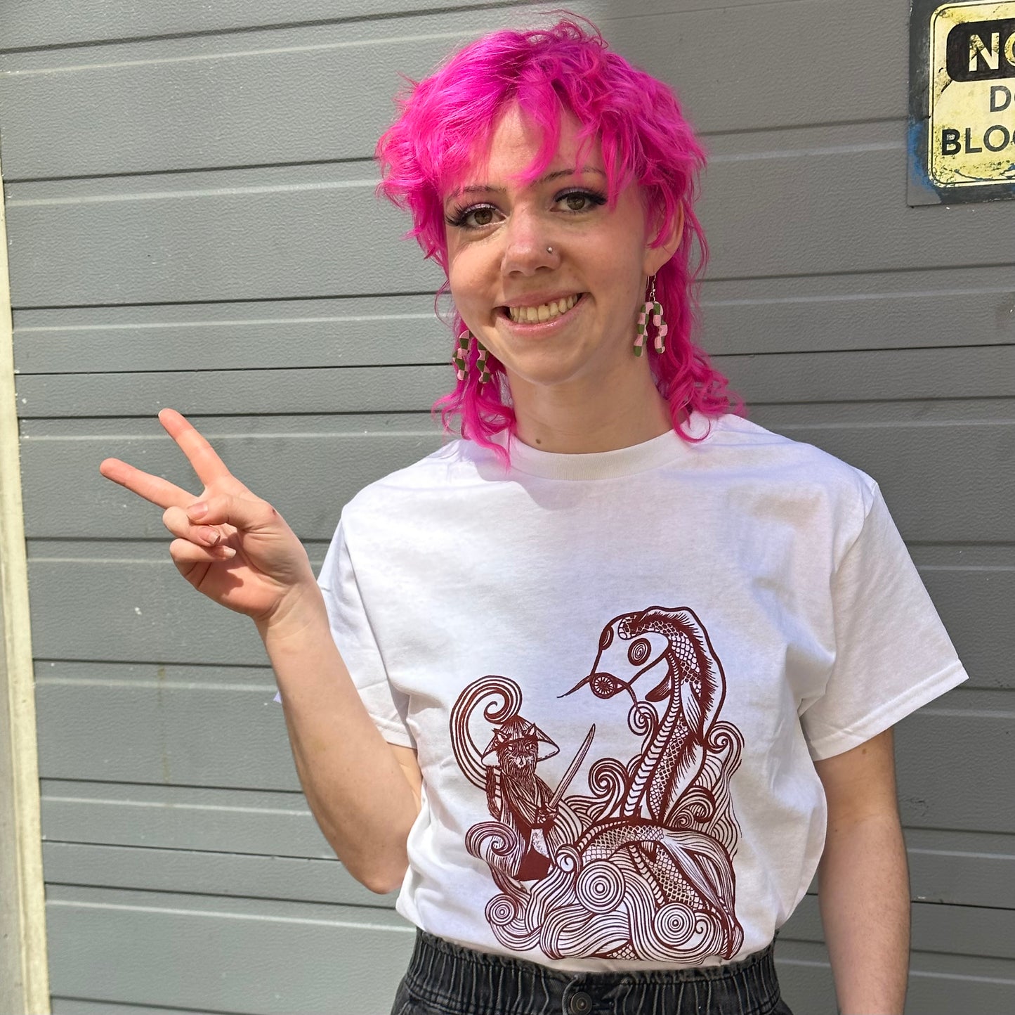 Cat Ronin vs the Giant Koi Dragon Shirt