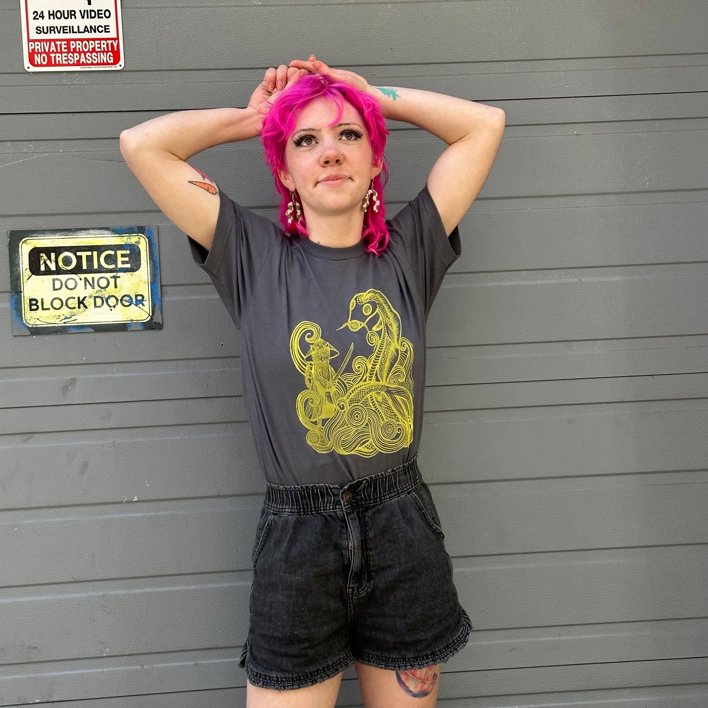 Cat Ronin vs the Giant Koi Dragon Shirt