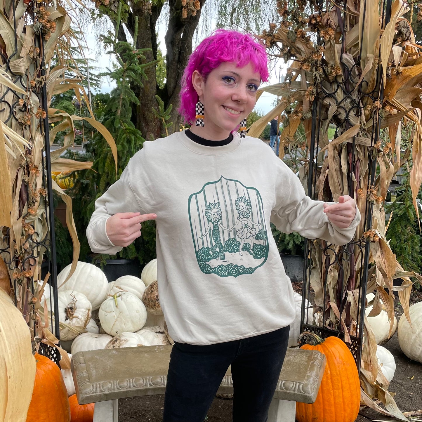 Frolicking Flowers Crewneck Sweater