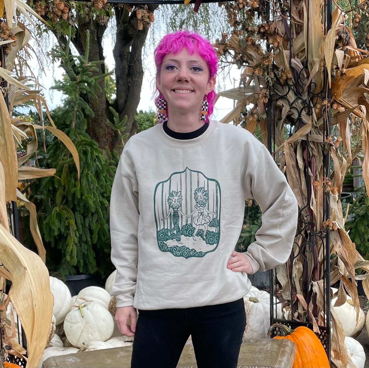 Frolicking Flowers Crewneck Sweater