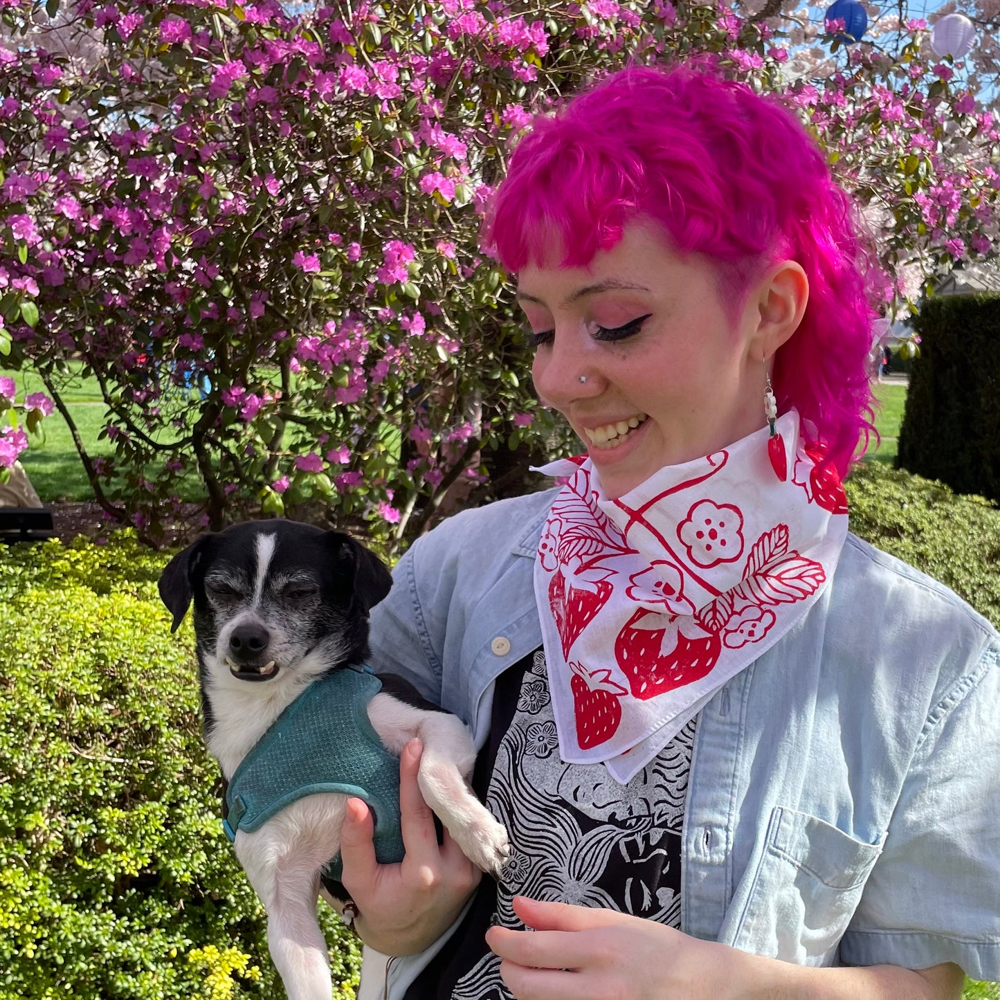 Strawberry Stamped Bandana