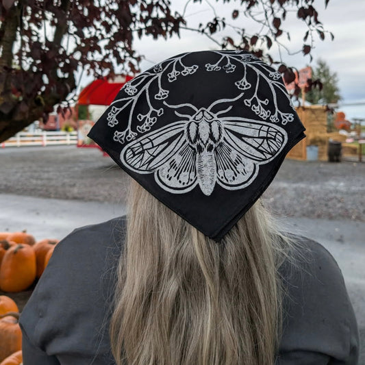 Tiger Moth and Floral Stamped Bandana