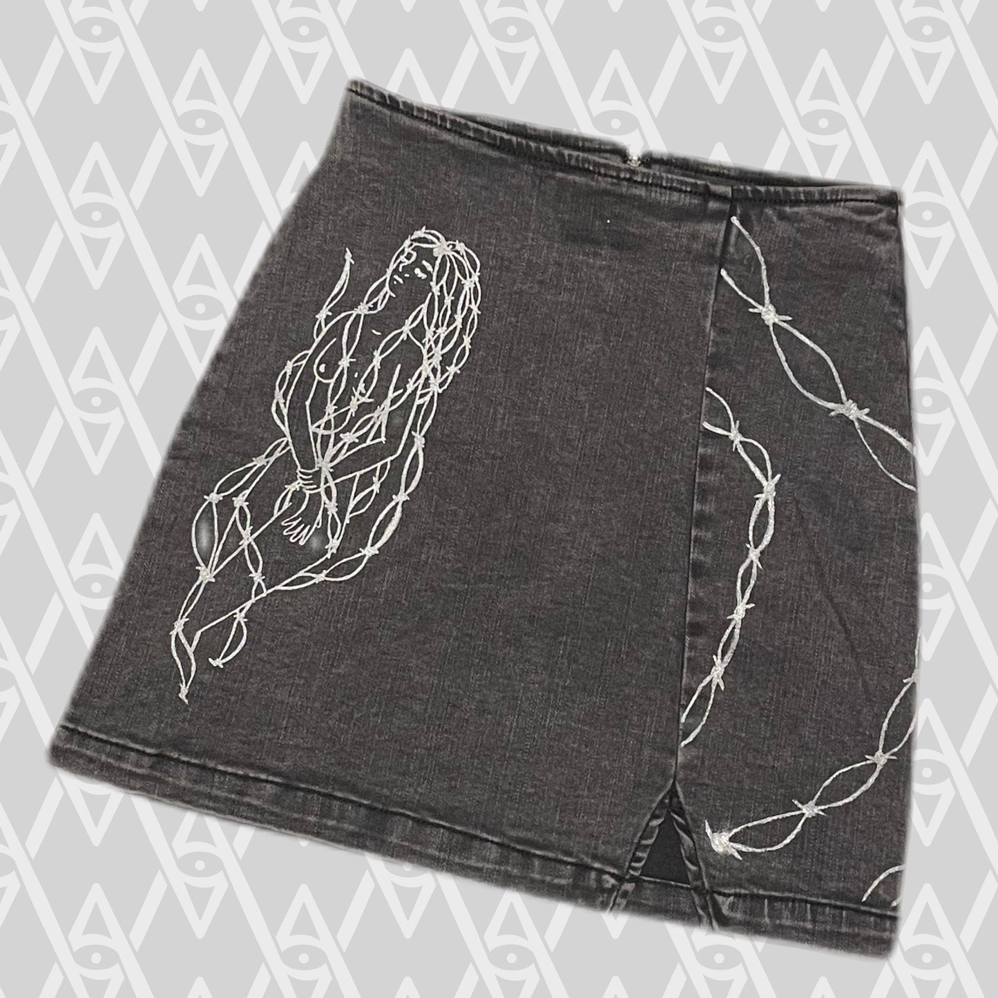 Barbed Wire Thrift Flip Denim Skirt