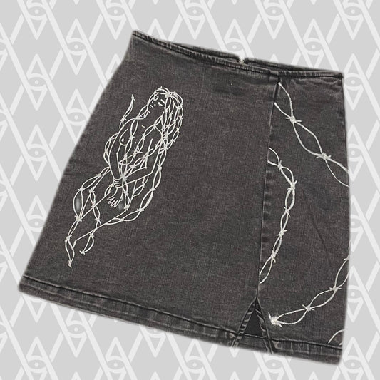 Barbed Wire Thrift Flip Denim Skirt