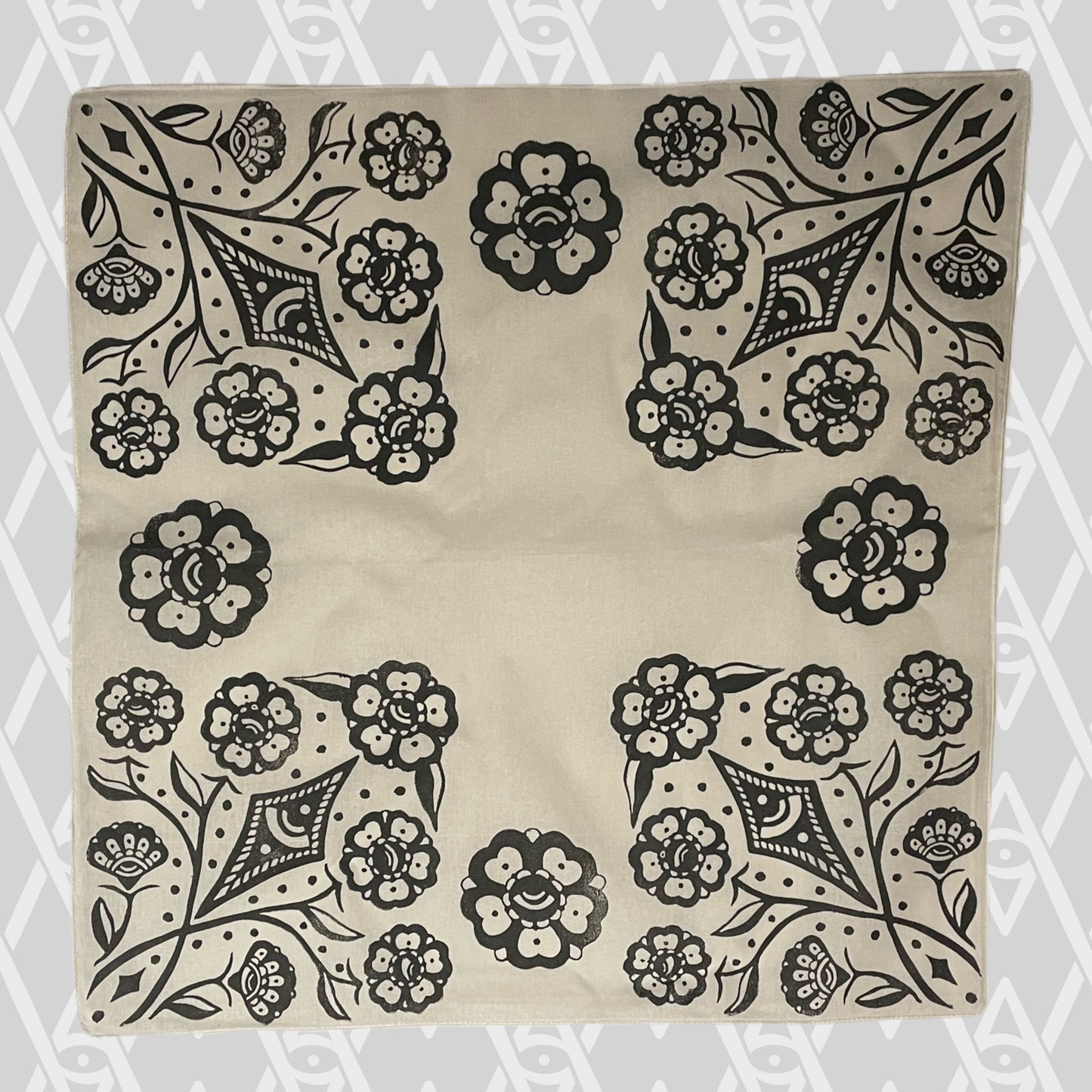 Ornamental Flowers Stamped Bandana