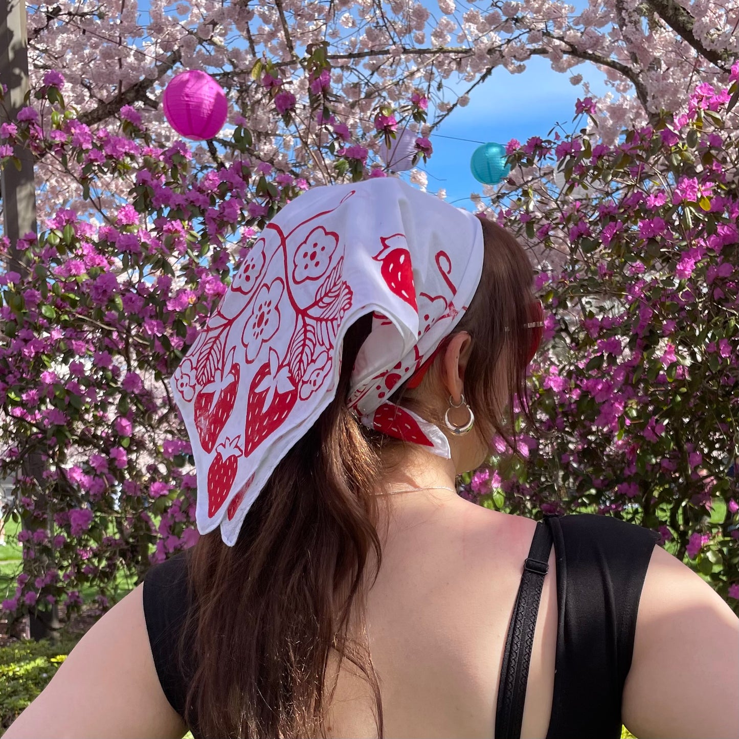 Strawberry Stamped Bandana