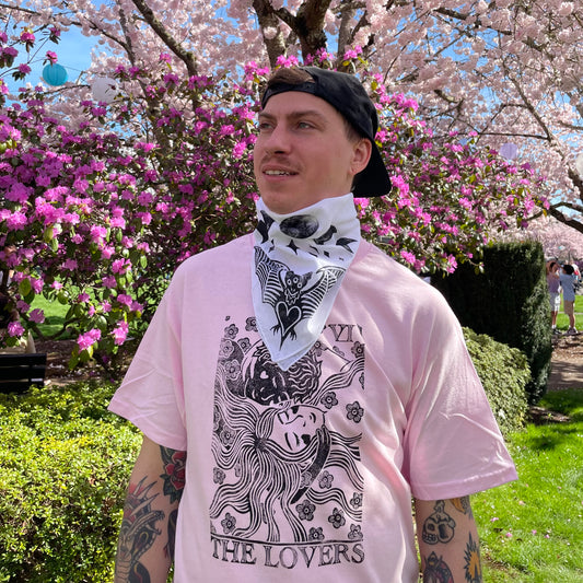 Lovers Tarot Stamped Short Sleeve Shirt