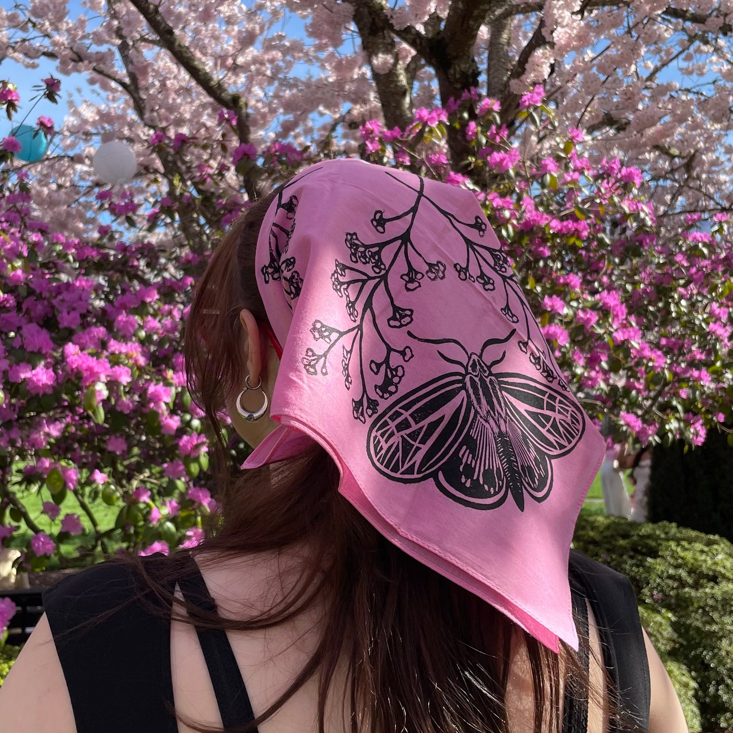 Tiger Moth and Floral Stamped Bandana