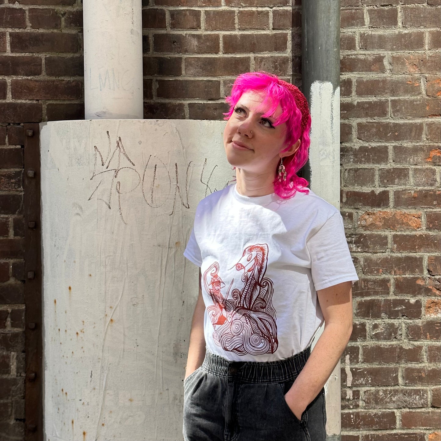 Cat Ronin vs the Giant Koi Dragon Shirt