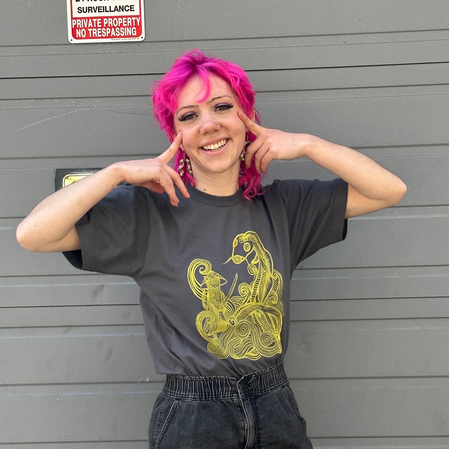 Cat Ronin vs the Giant Koi Dragon Shirt