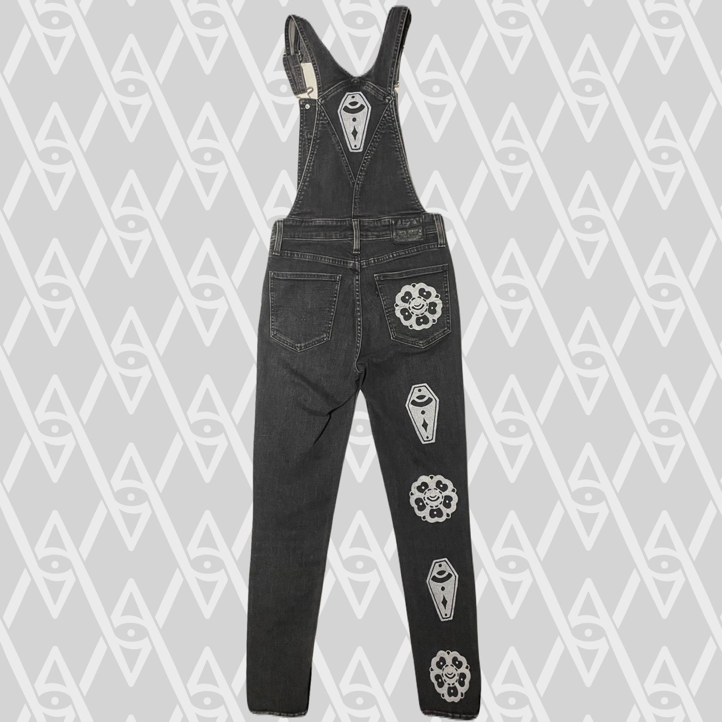 Coffin and Flower Overalls Size 26”