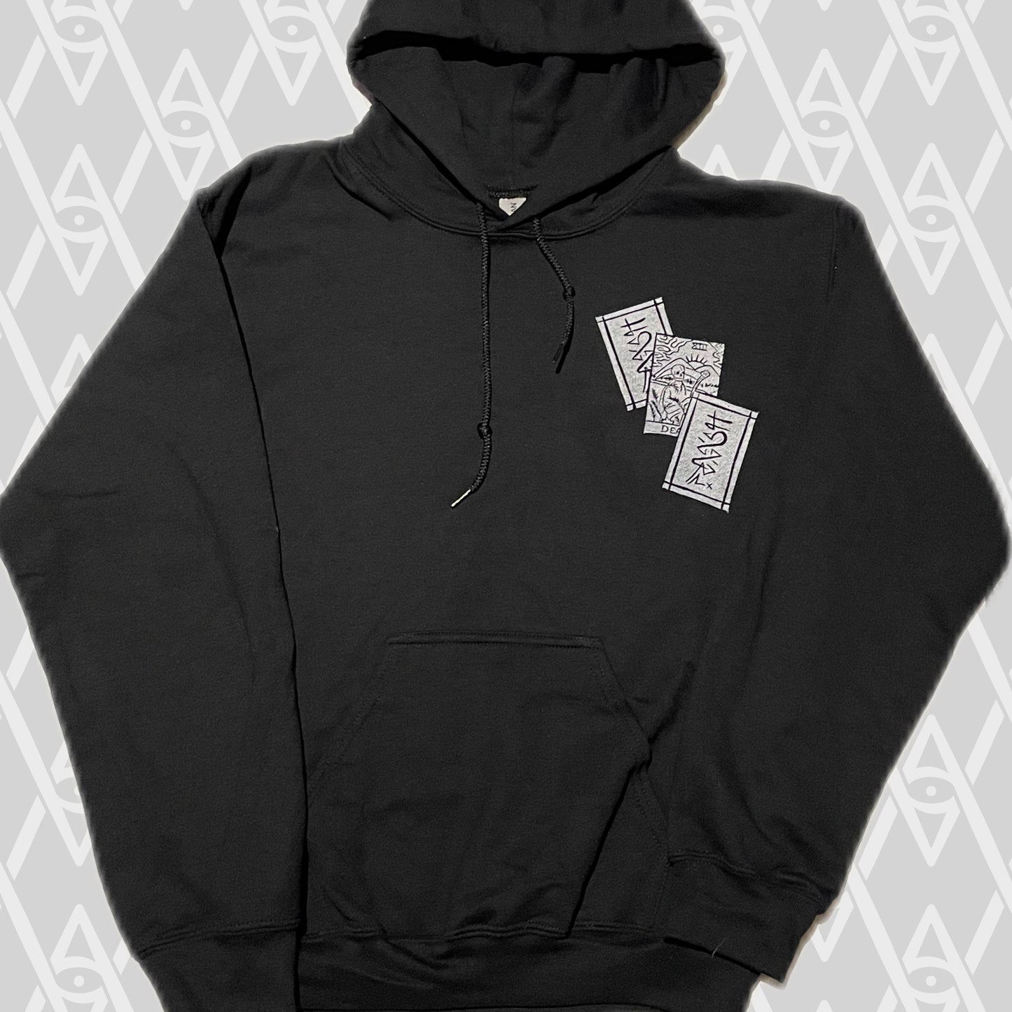 Death Tarot Card Stamped Hoodie