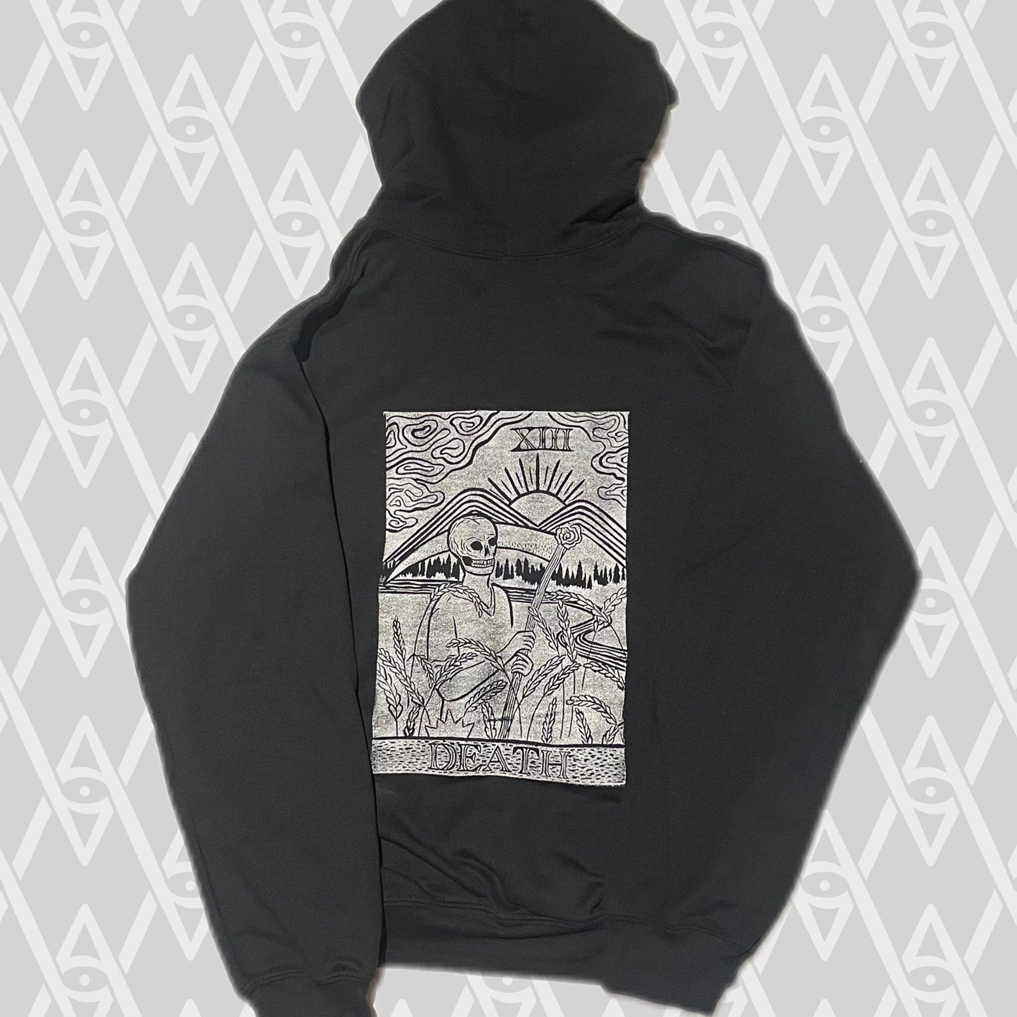 Death Tarot Card Stamped Hoodie