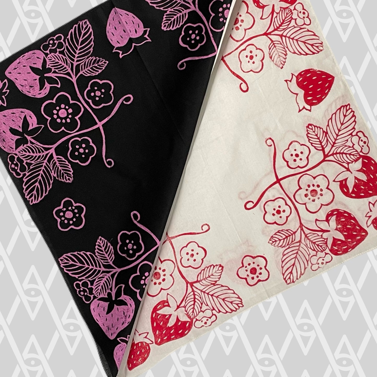 Strawberry Stamped Bandana