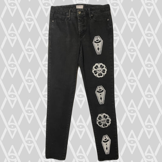 Coffin and Flower Pants Size 8