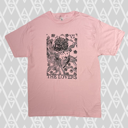 Lovers Tarot Stamped Short Sleeve Shirt