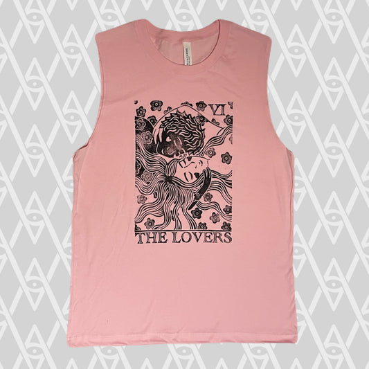 Lovers Tarot Stamped Muscle Tank Top