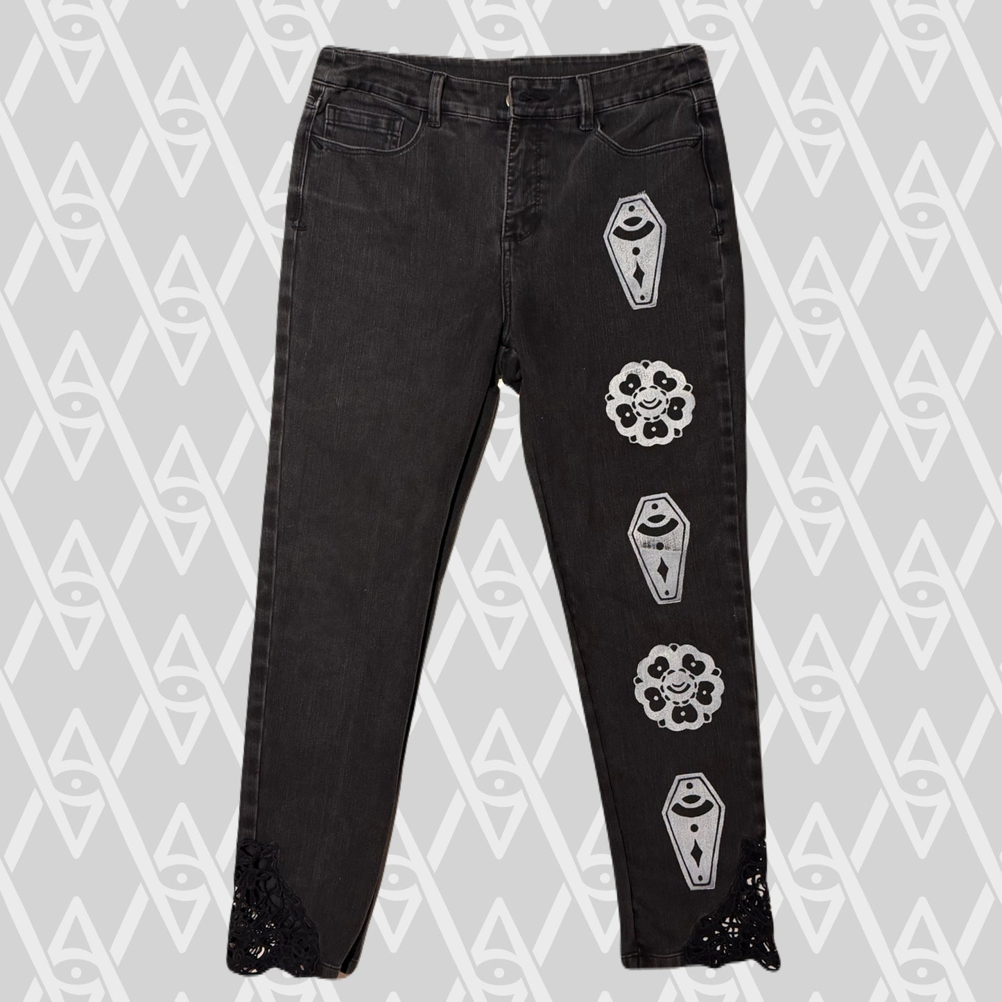 Coffin and Flower Pants Size 10