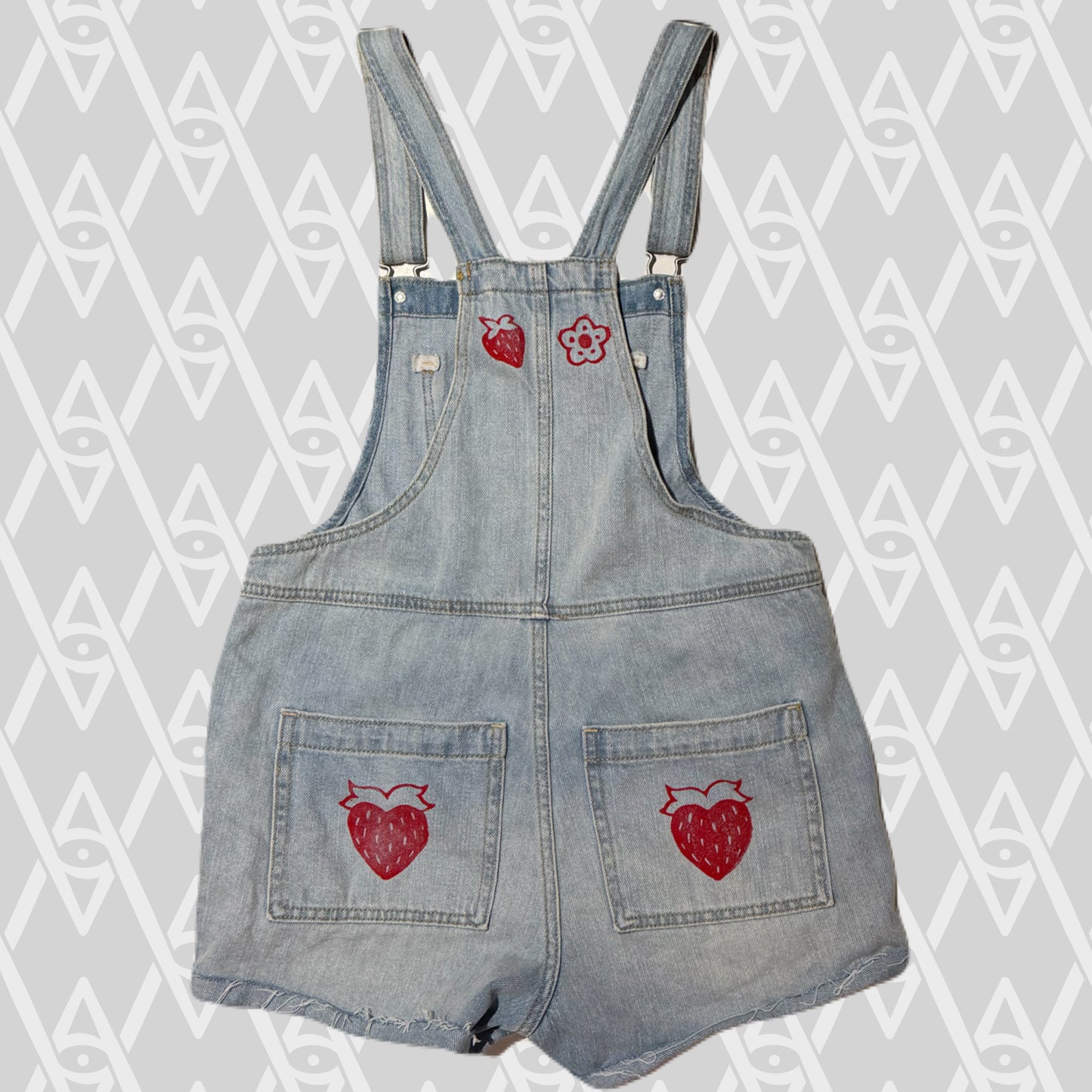 Strawberry Overalls Shorts Size S
