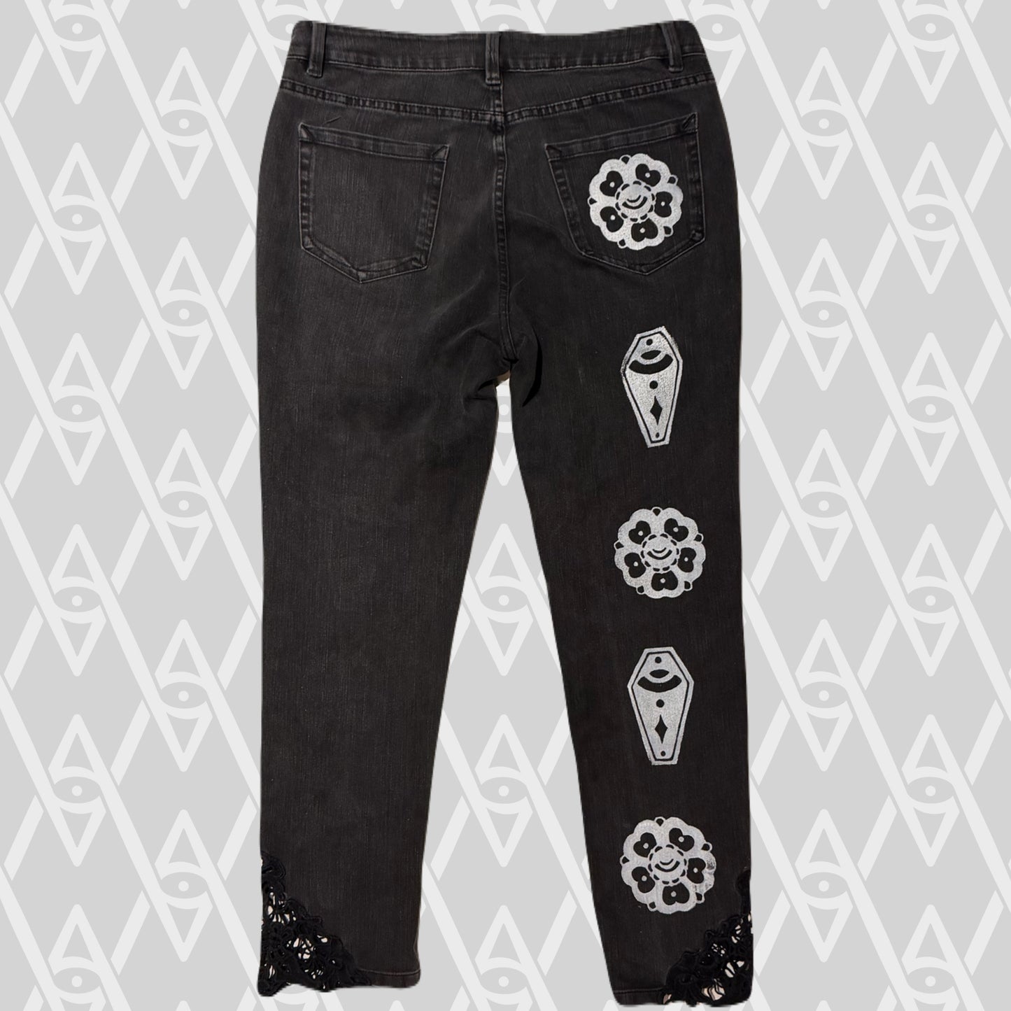Coffin and Flower Pants Size 10