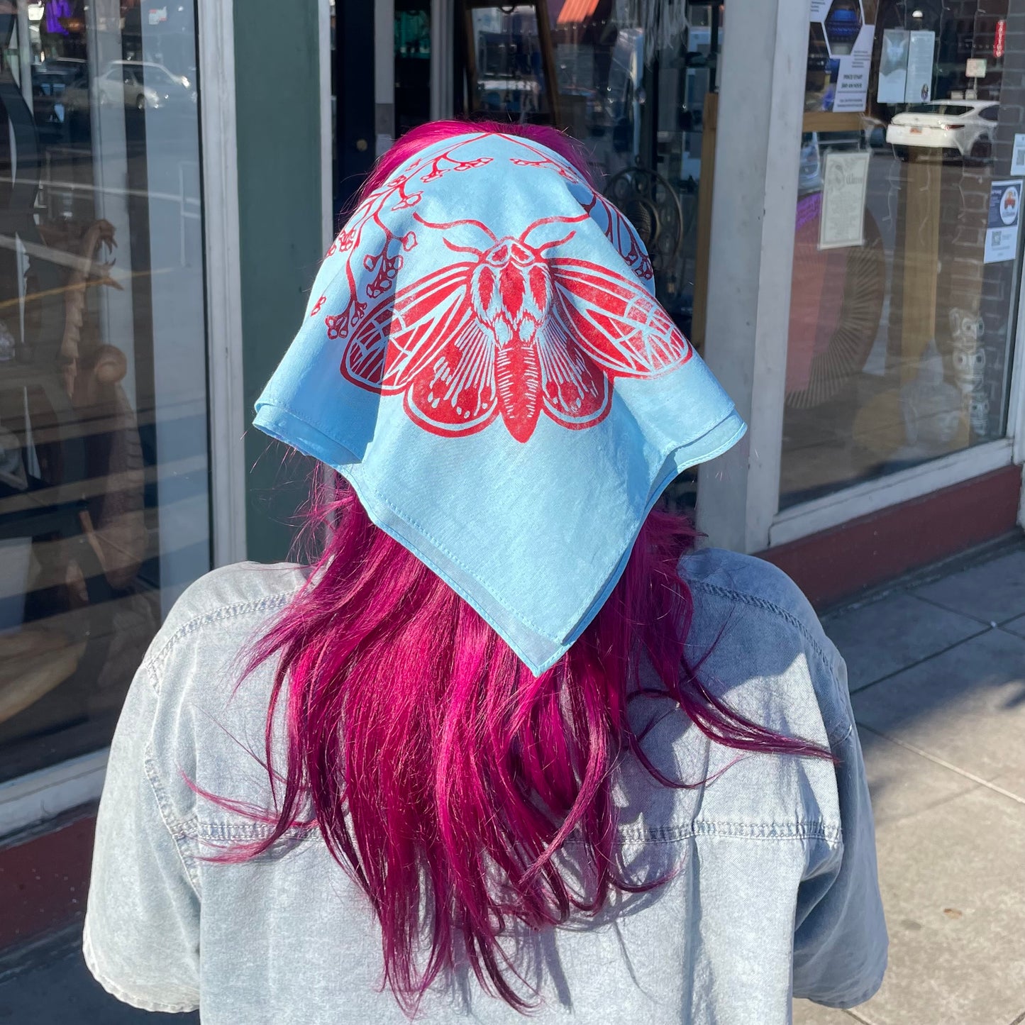 Tiger Moth and Floral Stamped Bandana