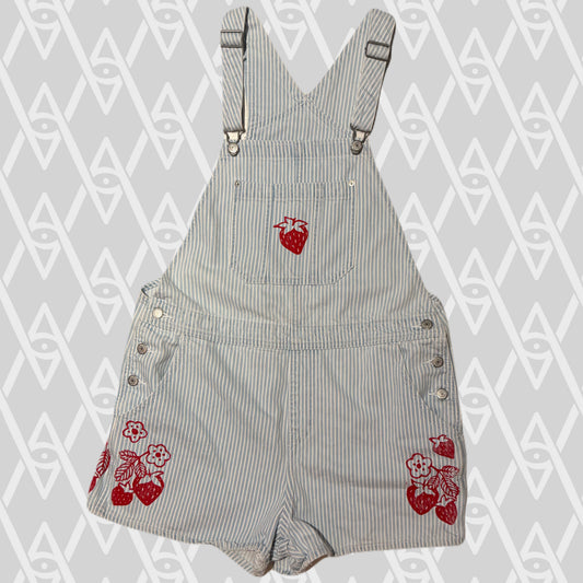 Strawberry Overalls Shorts Size L