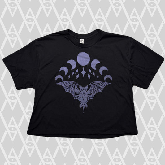 Bat and Moon Phase Crop Top